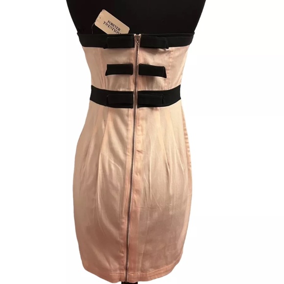 Forever 21 Strapless dress pink and Black Sz M - Picture 2 of 6